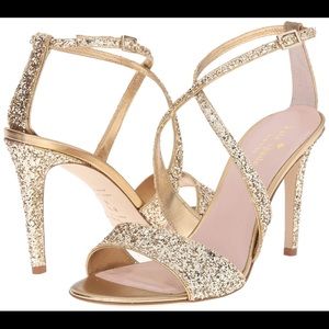 Kate Spade Gold Glitter Felicity Heels